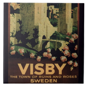 Carreau En Céramique Publicité par affichage la ville de Visby, Suède