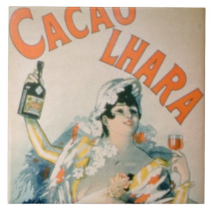 Carreau En Céramique Publicité par affichage "Lhara Creme de Cacao",