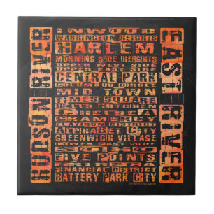 Carreau En Céramique Quartiers de NYC Orange