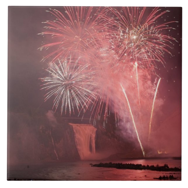 Carreau En Céramique Québec, Québec, Canada. Feu d'artifice au Parc 2 (Devant)