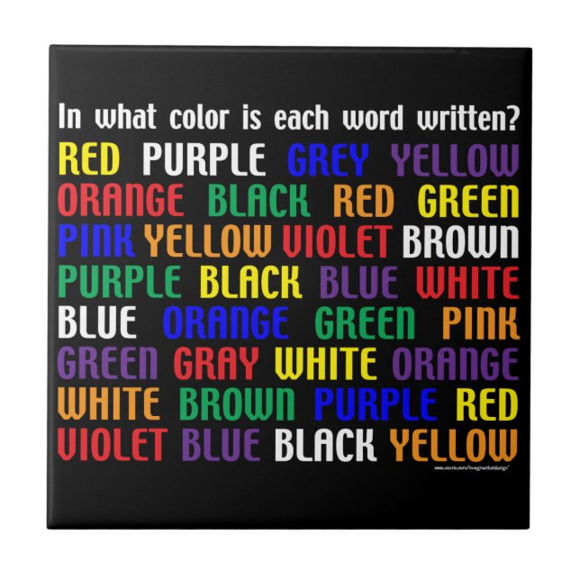 Carreau En Céramique Quelle est ma couleur ? (Devant)