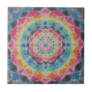 Carreau En Céramique Rainbow Mandala Tie Dye PhatDyes