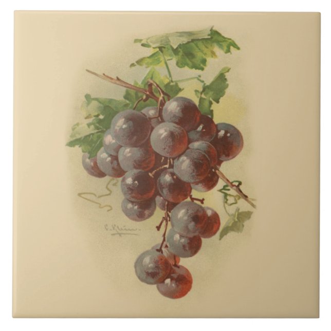 Carreau En Céramique Raisins vintages (Devant)