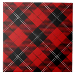 Carreau En Céramique Ramsay tartan rouge noir plaid