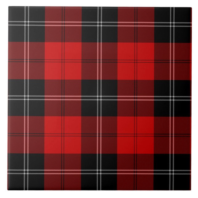 Carreau En Céramique Ramsay tartan rouge noir plaid (Devant)