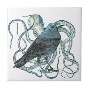 Carreau En Céramique Raven Dreams of the Octopus