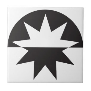 Carreau En Céramique Rayon de soleil blanc noir d'étoile de Deco