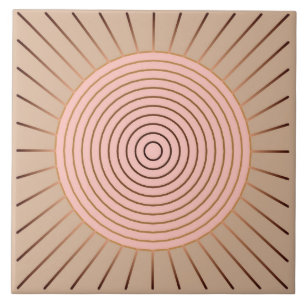Carreau En Céramique Rayon de soleil géométrique moderne - pêche et 