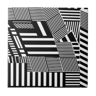 Carreau En Céramique Rayure noire et blanche classique