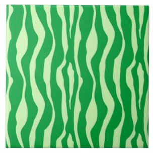 Carreau En Céramique Rayures de zèbre - Nuances de vert citron
