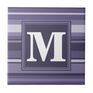 Carreau En Céramique Rayures violettes de cuir monogramme