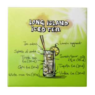 Carreau En Céramique Recette de thé glacé de Long Island colorée Cockta