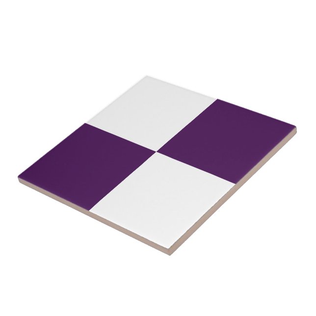 Carreau En Céramique Rectangles royales violettes et blanches (Côté)