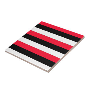 Carreau En Céramique Red, black and white stripes
