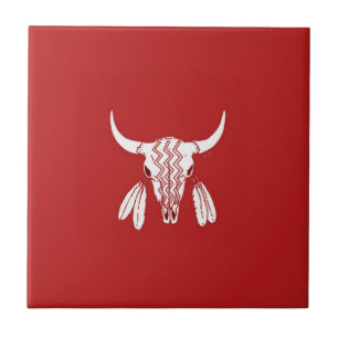 Carreau En Céramique Red Ghost Dance Buffalo petite tuile