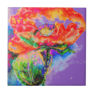 Carreau En Céramique Red Poppy -violet