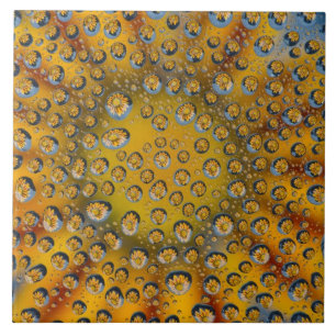 Carreau En Céramique reflet de goutte de rosée de fleur, Crescent City,