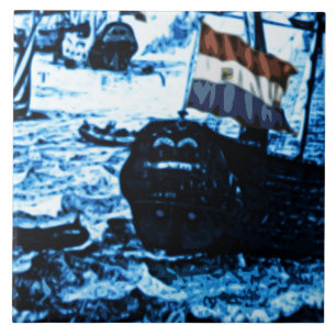 Carreau En Céramique Regard vintage C2 de Delftware de bateaux