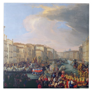 Carreau En Céramique Régate tenue en l'honneur de Frederick VI du