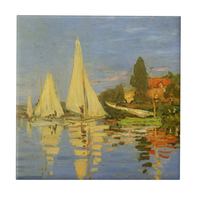 Carreau En Céramique Regatta à Argenteuil par Claude Monet (Devant)