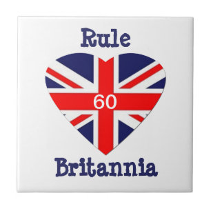 Carreau En Céramique Règle Britannia ! coeur de 60-Union Jack