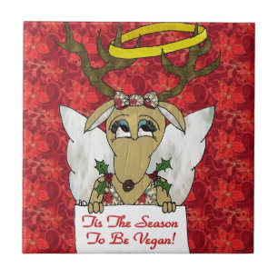 Carreau En Céramique Reindeer Angel C'est la saison d'être Vegan