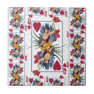 Carreau En Céramique Reine des cœurs et des fleurs