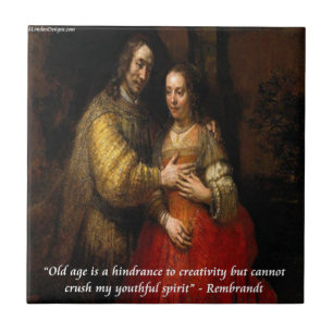 Carreau En Céramique Rembrandt "La Mariée juive" & Célèbre citation
