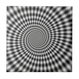 Carreau En Céramique Remous noir et blanc d'illusion optique