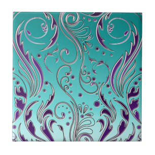 Carreau En Céramique Remous pourpre de turquoise