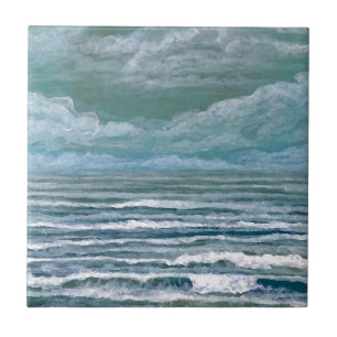 Carreau En Céramique Remués cadeaux d'art de plage de peinture d'océan