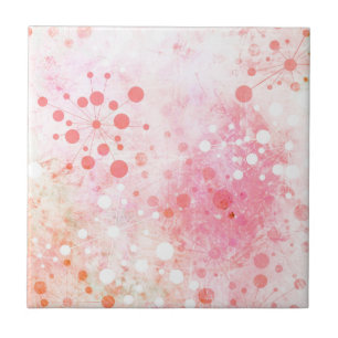 Carreau En Céramique Rétro conception des années 60 d'aquarelle dans le