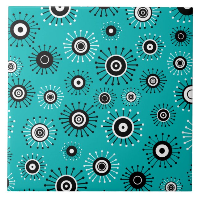 Carreau En Céramique Retro Mod Starburst (Devant)