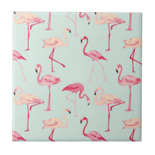 Carreau En Céramique Rétro motif de Flamant rose