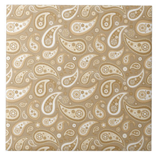 Carreau En Céramique Rétro motif d'or de Paisley