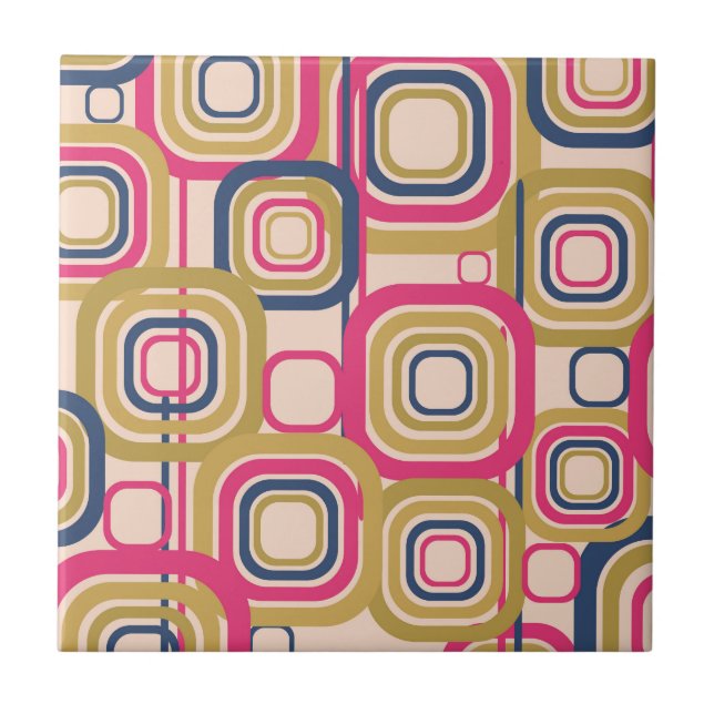 Carreau En Céramique Rétro motif génial coloré (Devant)