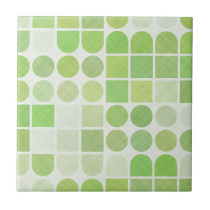 Carreau En Céramique Rétro motif géométrique vert