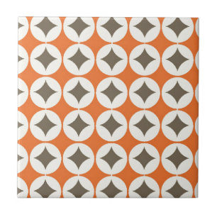 Carreau En Céramique Rétro motif orange