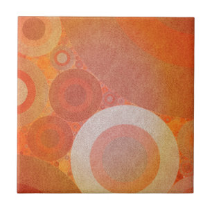 Carreau En Céramique Rétro motif orange fané brûlé