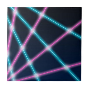 Carreau En Céramique Rétro néon de la lumière laser 80s d'arrière -