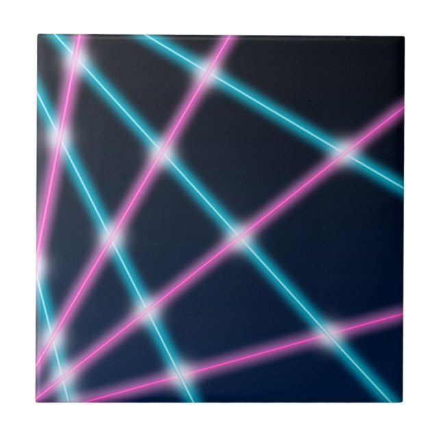 Carreau En Céramique Rétro néon de la lumière laser 80s d'arrière - (Devant)