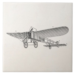 Carreau En Céramique Rétro vieil avion d'appui vertical d'avion vintag
