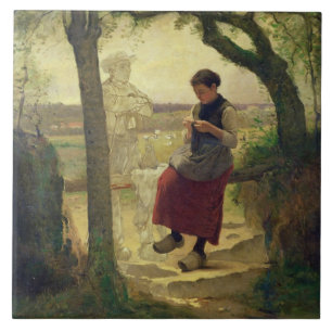 Carreau En Céramique Rêvant de son Love, 1901