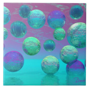 Carreau En Céramique Rêves d'océan - Aqua et imaginaire violet d'océ