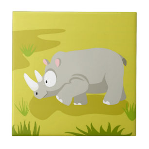 Carreau En Céramique Rhinocéros de mon serie d'animaux du monde