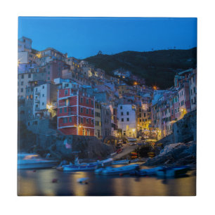 Carreau En Céramique Riomaggiore la nuit Cinque Terre Ligurie Italie