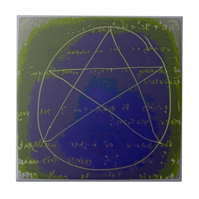 Carreau En Céramique rituel pentagramme cercle magique foncé (Devant)