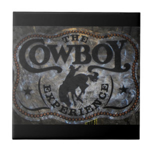 Carreau En Céramique Rodéo primitif de cowboy de cheval de pays
