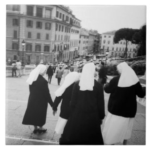 Carreau En Céramique Rome Italie, Patrouille de Nonne ! (NR)