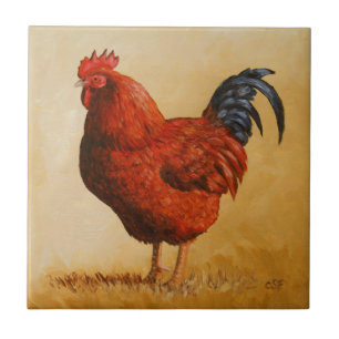 Carreau En Céramique Rooster chicken de Rhode Island